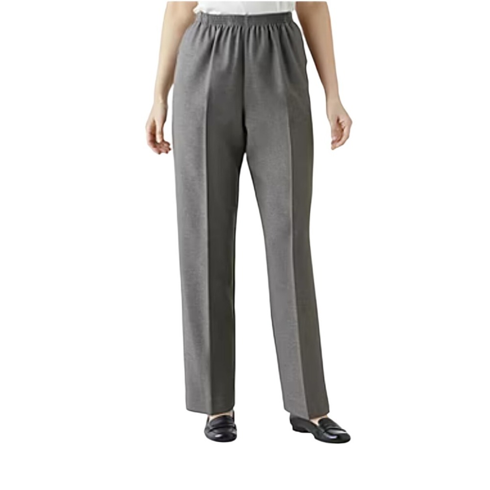 Alfred Dunner Classics Gray Elastic Waist Pull On Pants Trousers Sz 10 Short NWT